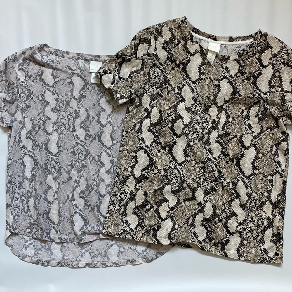 H&M basic tees in snake print - set of 2